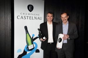 Pascal Prudhomme and Keith Isaac presenting the new Champagne Castelnau in London 9th May